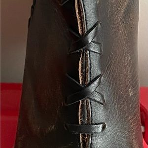 Handmade leather healed booties